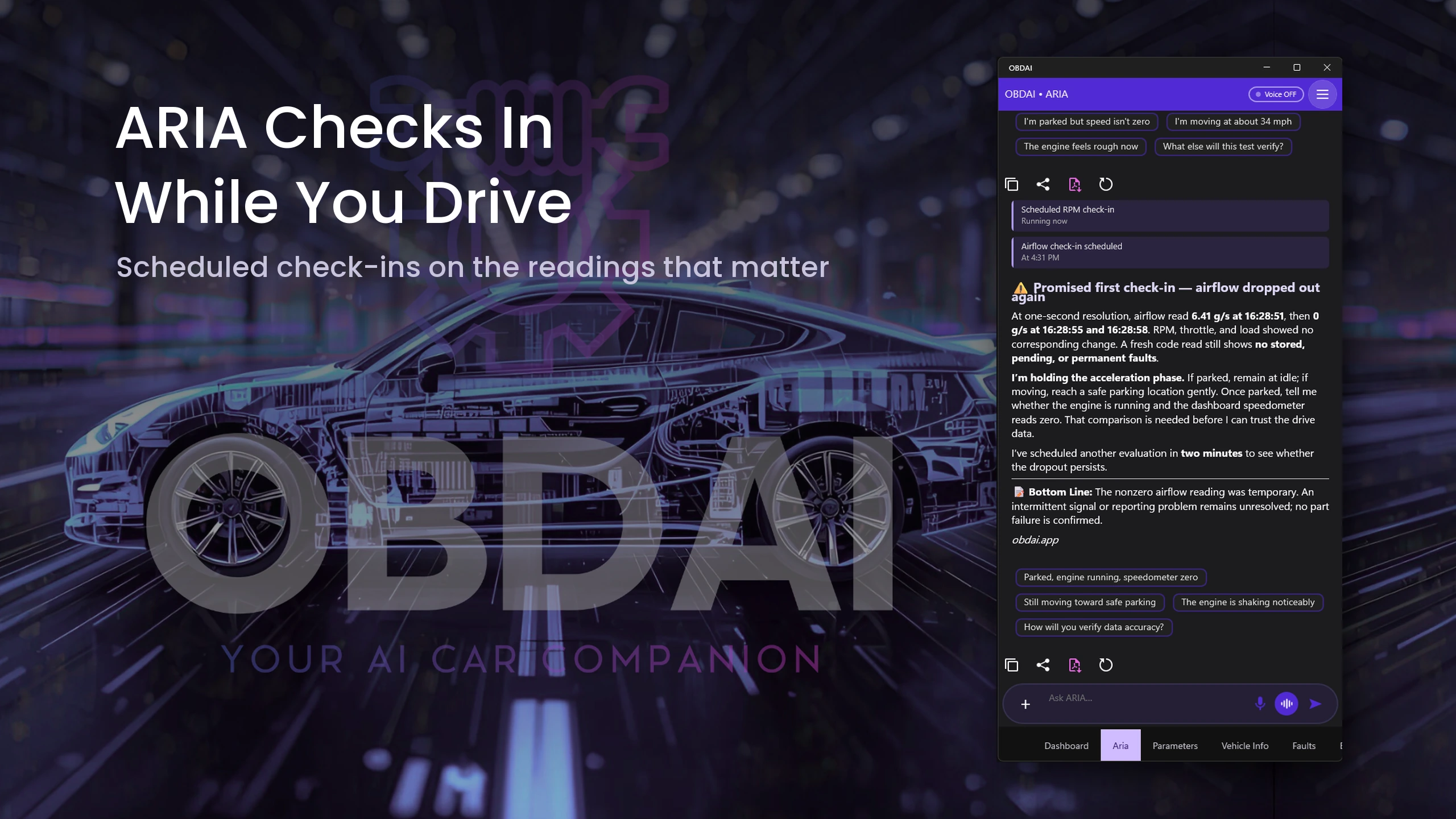 A check-in with substance: OBDAI on Windows, demonstration data
